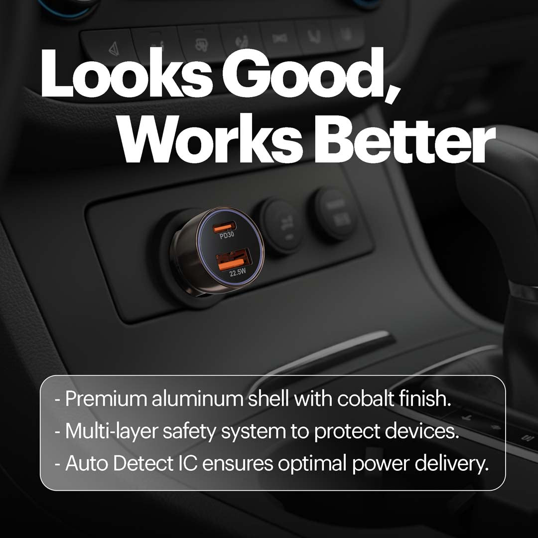 Ultimus 52W Dual Port Type C PD Car Charger