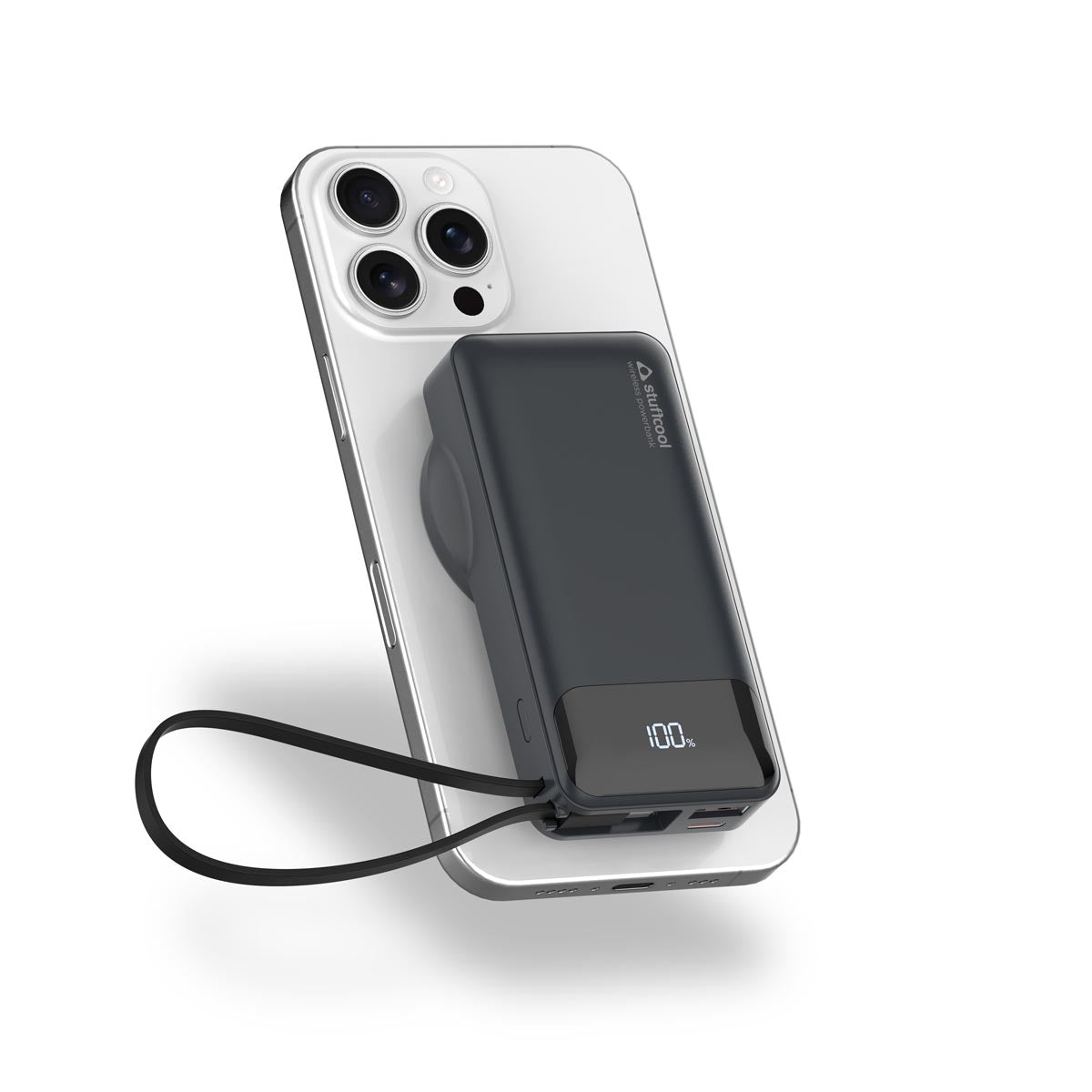 Nemo 10000mAh compact magnetic wireless powerbank with 20W built-in Type-C cable