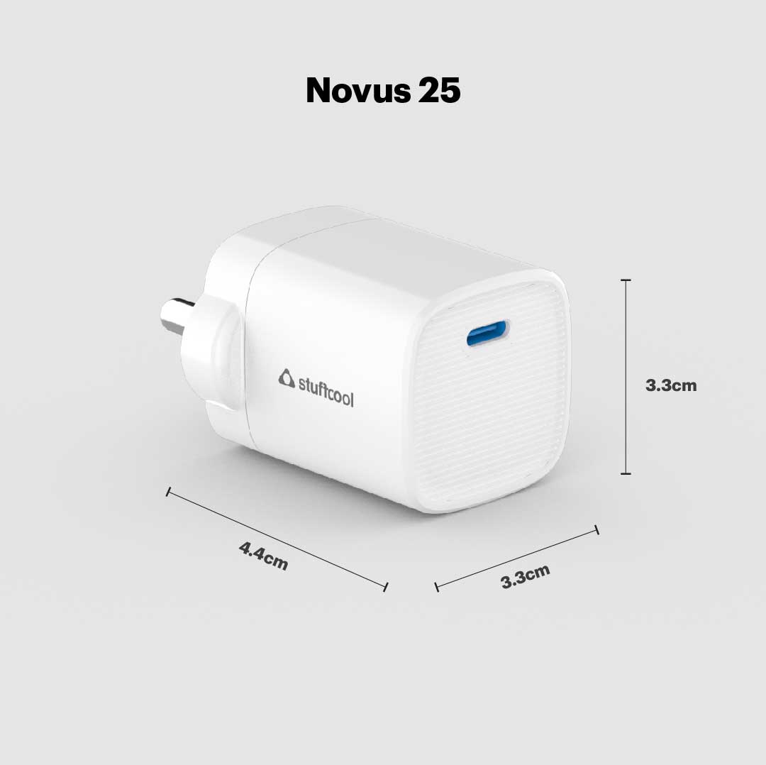 Novus 25W Super Fast GaN charger for Samsung, Pixel & iPhone