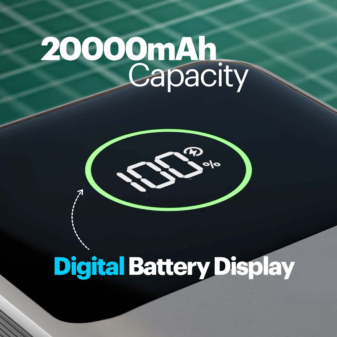 Giga Pro Max 20000mAh powerbank with 100W Built-in retractable Type-C Cable