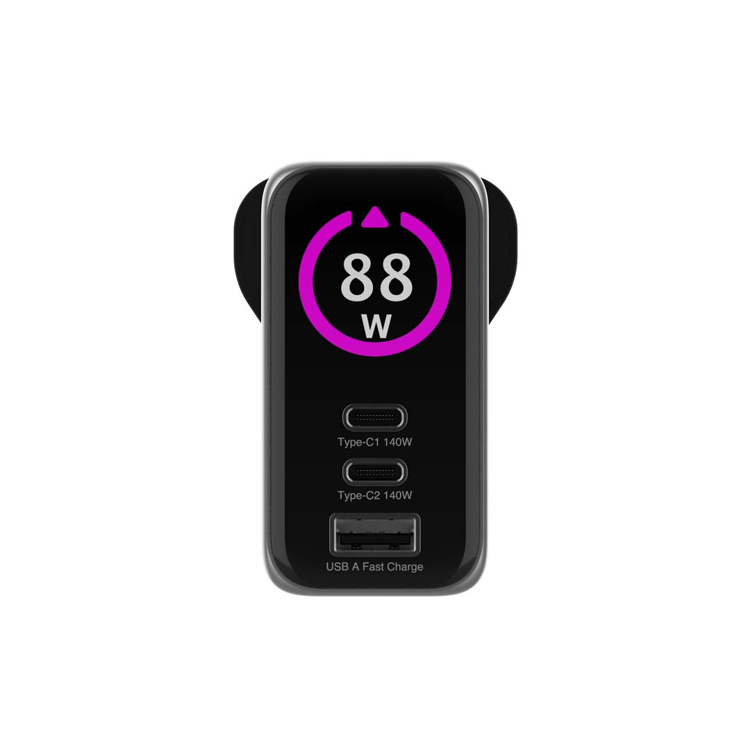 Nomad Pro 140W Multi Port GaN Fast Charger With World Travel Plugs