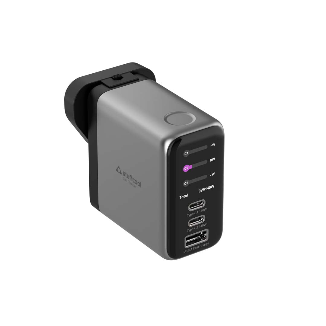 Nomad Pro 140W Multi Port GaN Fast Charger With World Travel Plugs