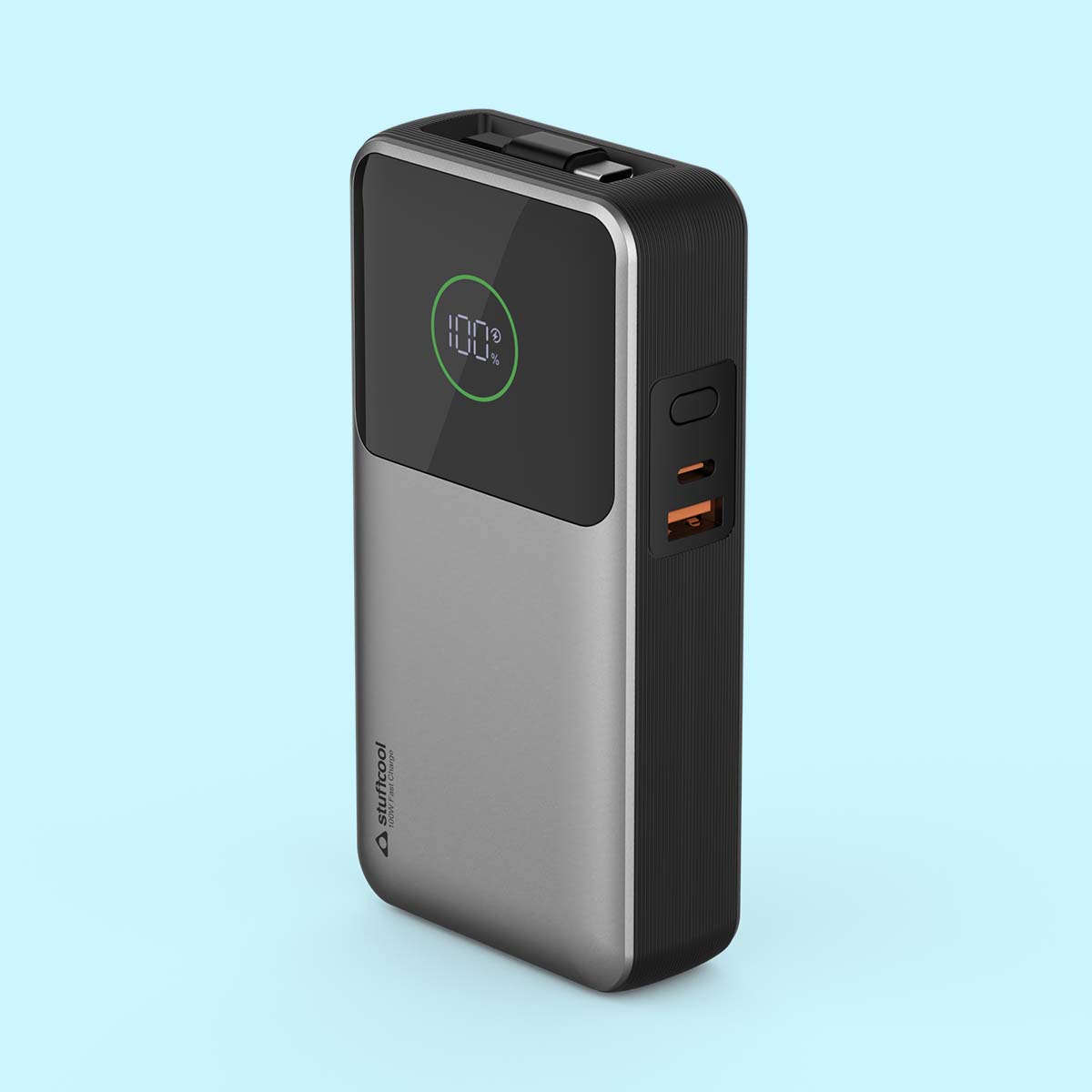 Giga Pro Max 20000mAh powerbank with 100W Built-in retractable Type-C Cable
