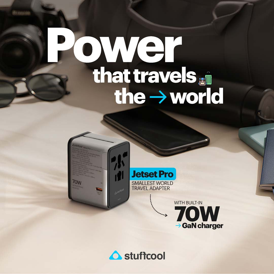 Jetset Pro Universal World Travel Adapter with PD70W Type C port