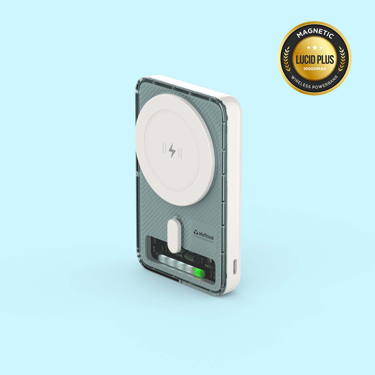 Lucid Plus 15W Magnetic Wireless 10000mAh Powerbank with stand for Airpods and iPhone