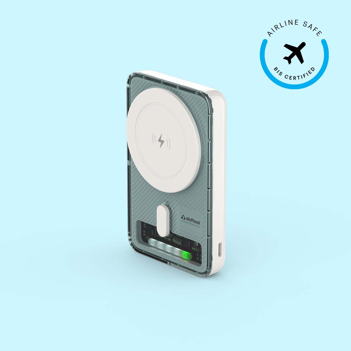 Lucid Plus 15W Magnetic Wireless 10000mAh Powerbank with stand for Airpods and iPhone