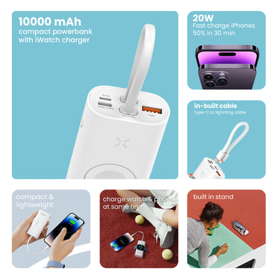 Ally 10000mAh Compact Powerbank with Apple Watch Charging