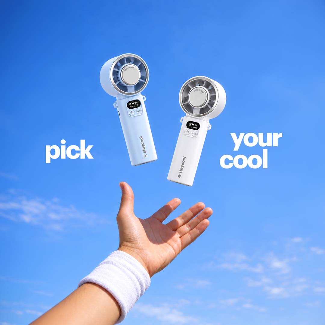 staycool turbo Plus — Foldable Handheld Ice Cooling Personal Cooler