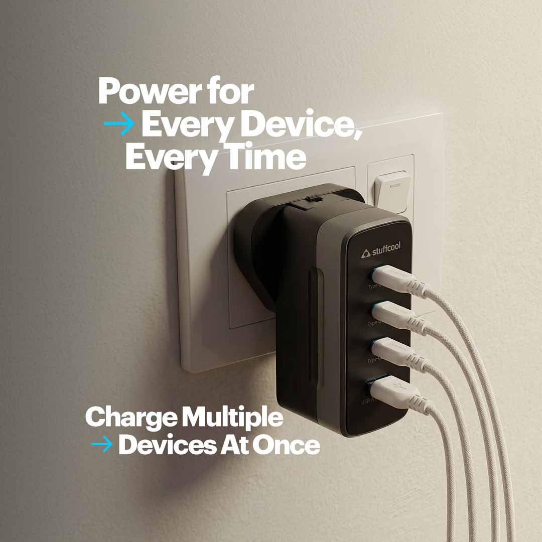 Empire 67W Multiplug Smallest GAN Charger with World Travel Adapter
