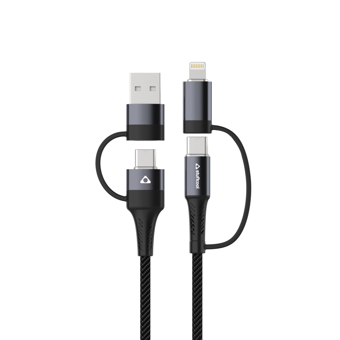 Cable 4 en 1, USB/USB C a Lightning/USB C de 1 m Steren