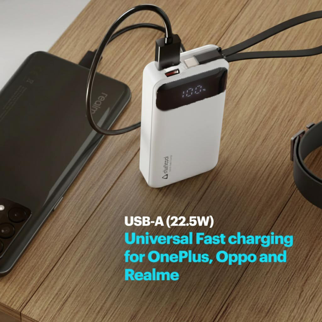 Mito Mini 10000mAh Powerbank with Built-in Type-C Cable and 22.5W Fast Charging