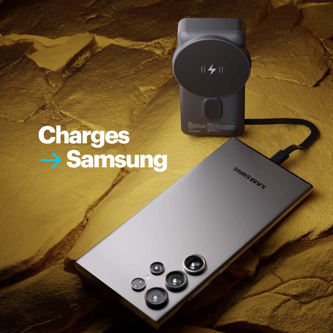 Nemo 10000mAh compact magnetic wireless powerbank with 20W built-in Type-C cable