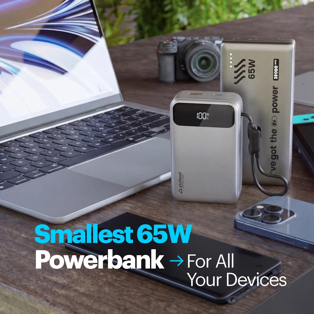 Giga II smallest 65W 20000 mAh Powerbank With Built-in Type C Cable