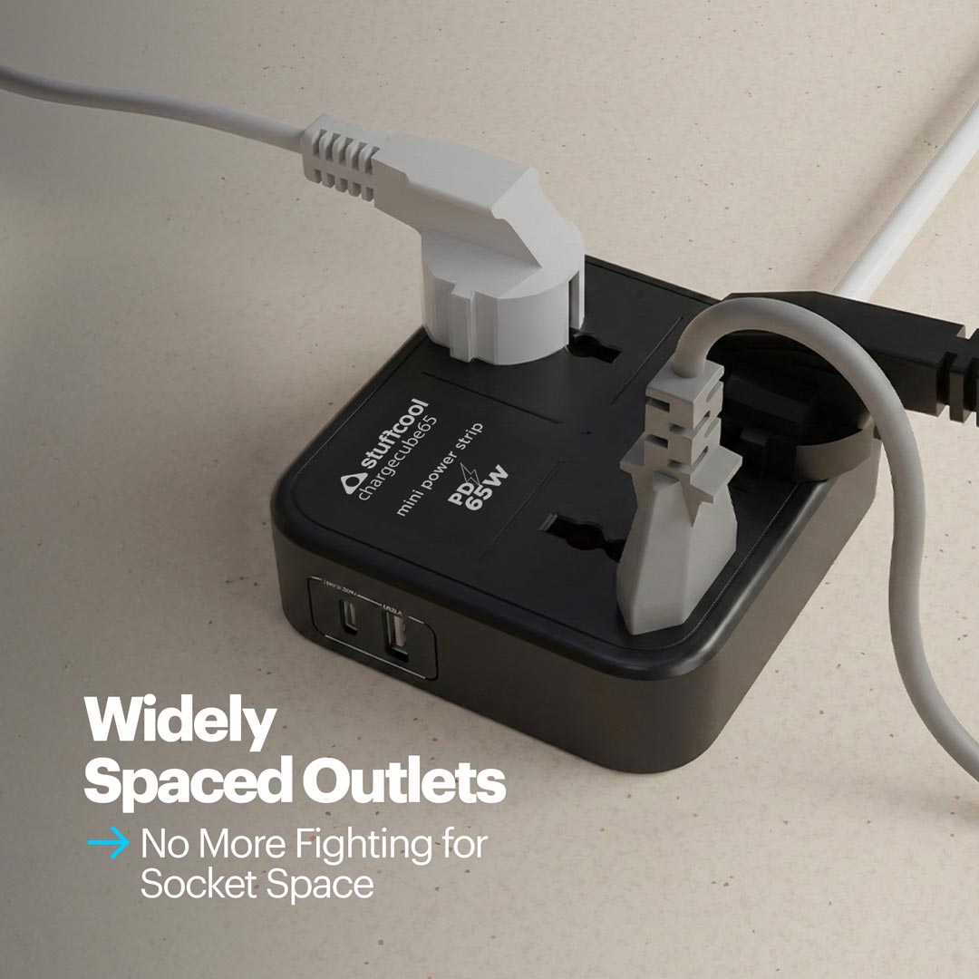 ChargeCube Mini Power Strip with 65W Type C output