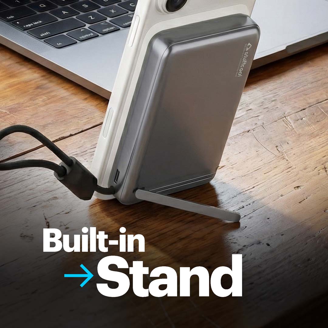 Nido 10,000mAh Qi2.2 MagSafe Powerbank with 25W Fast Wireless & 45W PD Charging, Built-in Type-C Cable, Stand & Digital Display