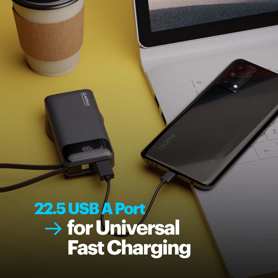 Nemo 10000mAh compact magnetic wireless powerbank with 20W built-in Type-C cable