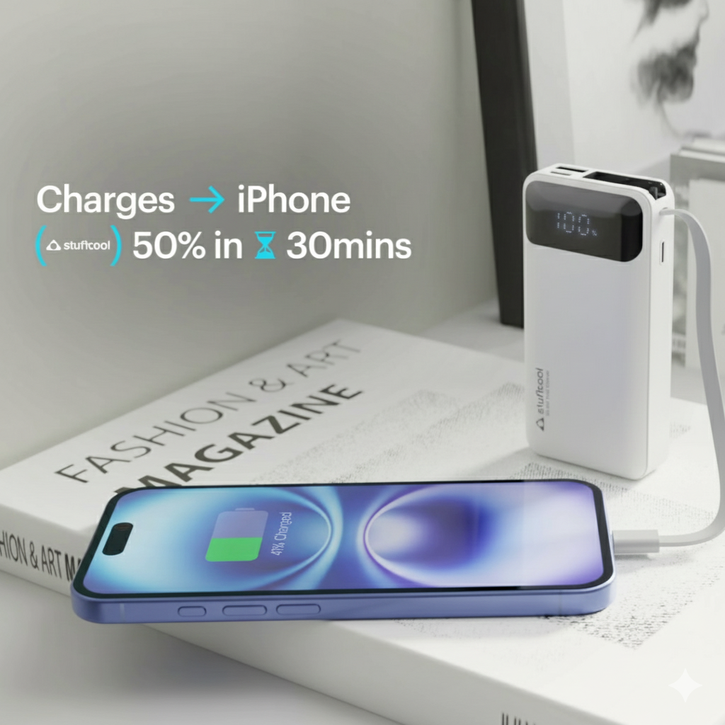 Mito Mini 10000mAh Powerbank with Built-in Type-C Cable and 22.5W Fast Charging