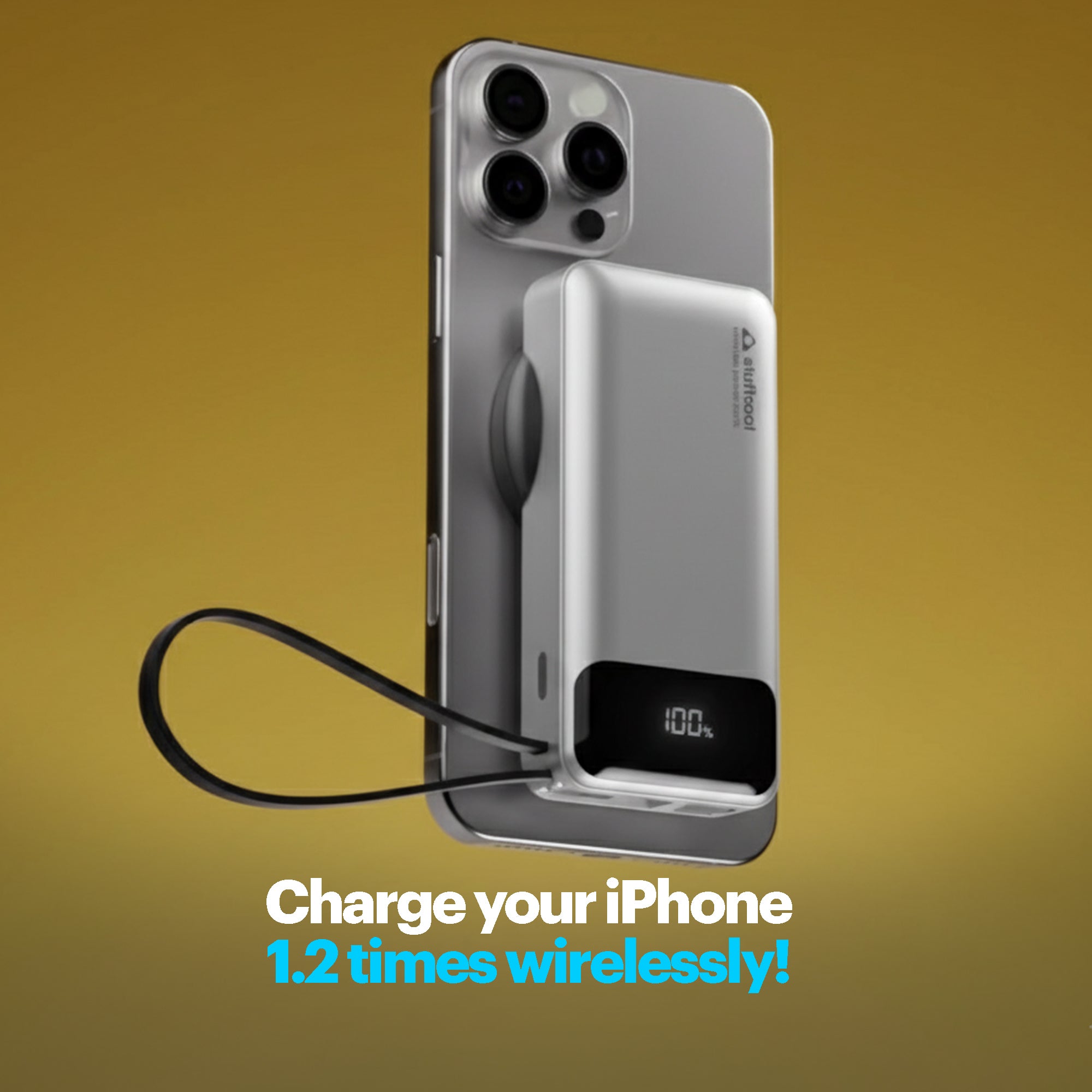 Nemo 10000mAh compact magnetic wireless powerbank with 20W built-in Type-C cable