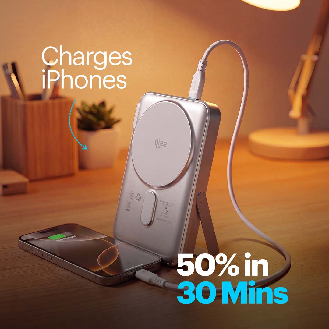 Omni Pro Qi2.2 Certified 25W MagSafe Powerbank with Built-in Apple Watch Charger