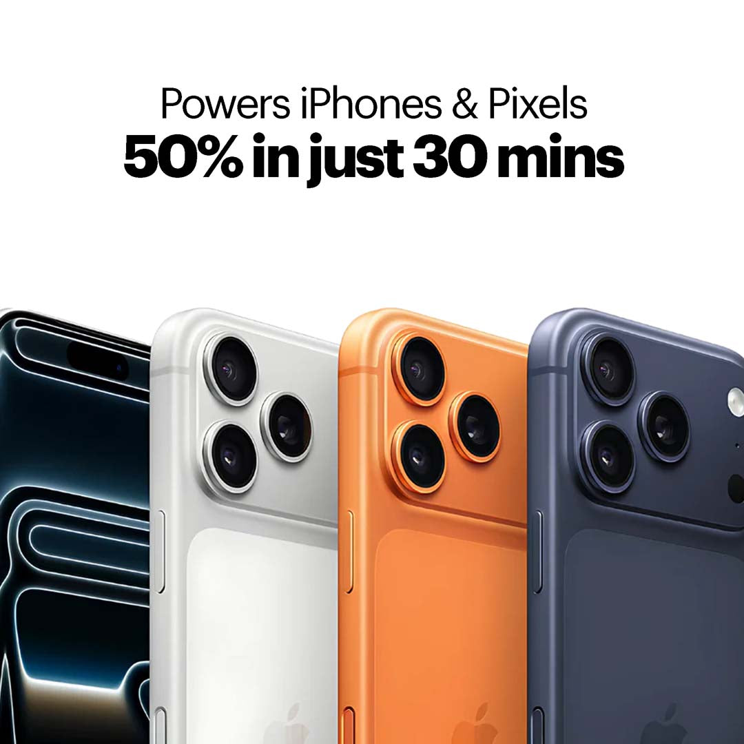 Zeno 65W GaN Wall Charger with USB-C Port & Built-in Retractable Type-C Cable