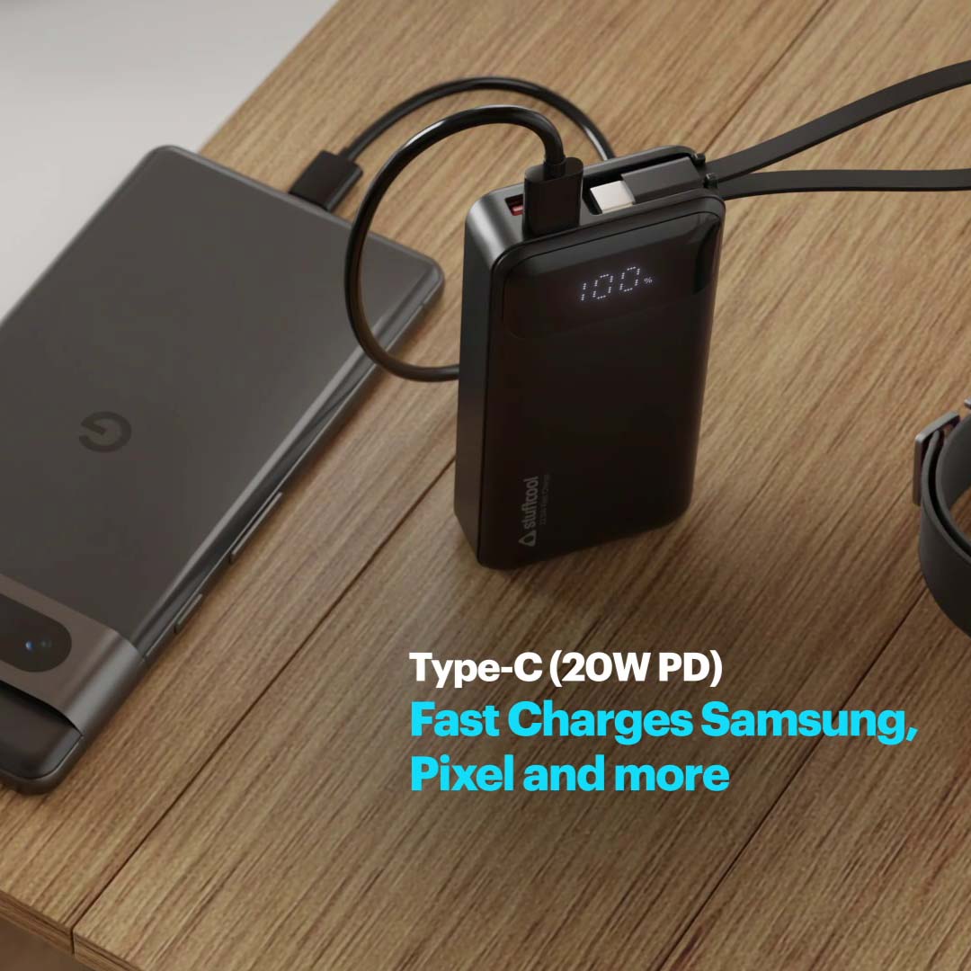 Mito Mini 10000mAh Powerbank with Built-in Type-C Cable and 22.5W Fast Charging