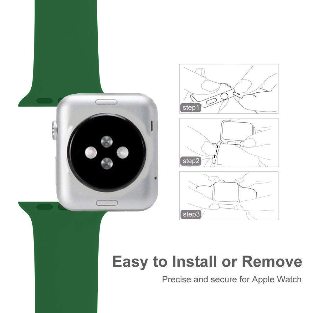 Silicon Watch Band Compatible with All Apple Watch Series 42-44mm ( More Color Options available)