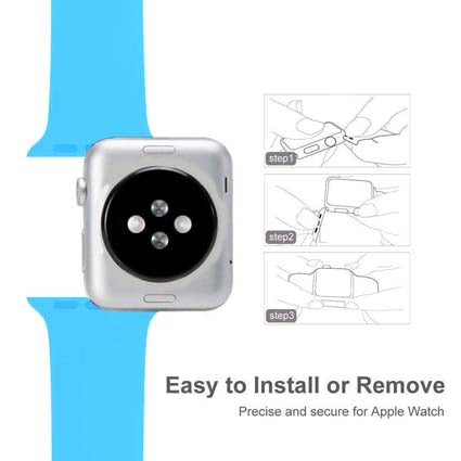 Silicon Watch Band Compatible with All Apple Watch Series 42-44mm ( More Color Options available)