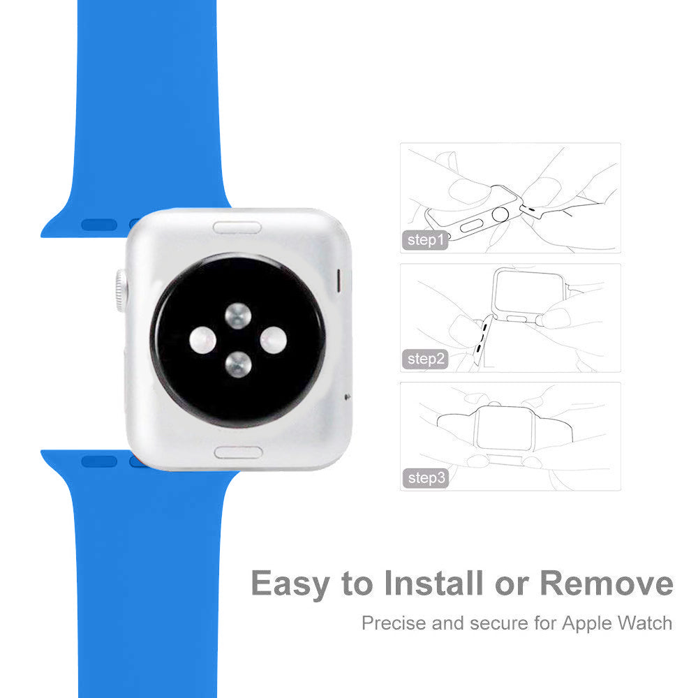 Silicon Watch Band Compatible with All Apple Watch Series 42-44mm ( More Color Options available)