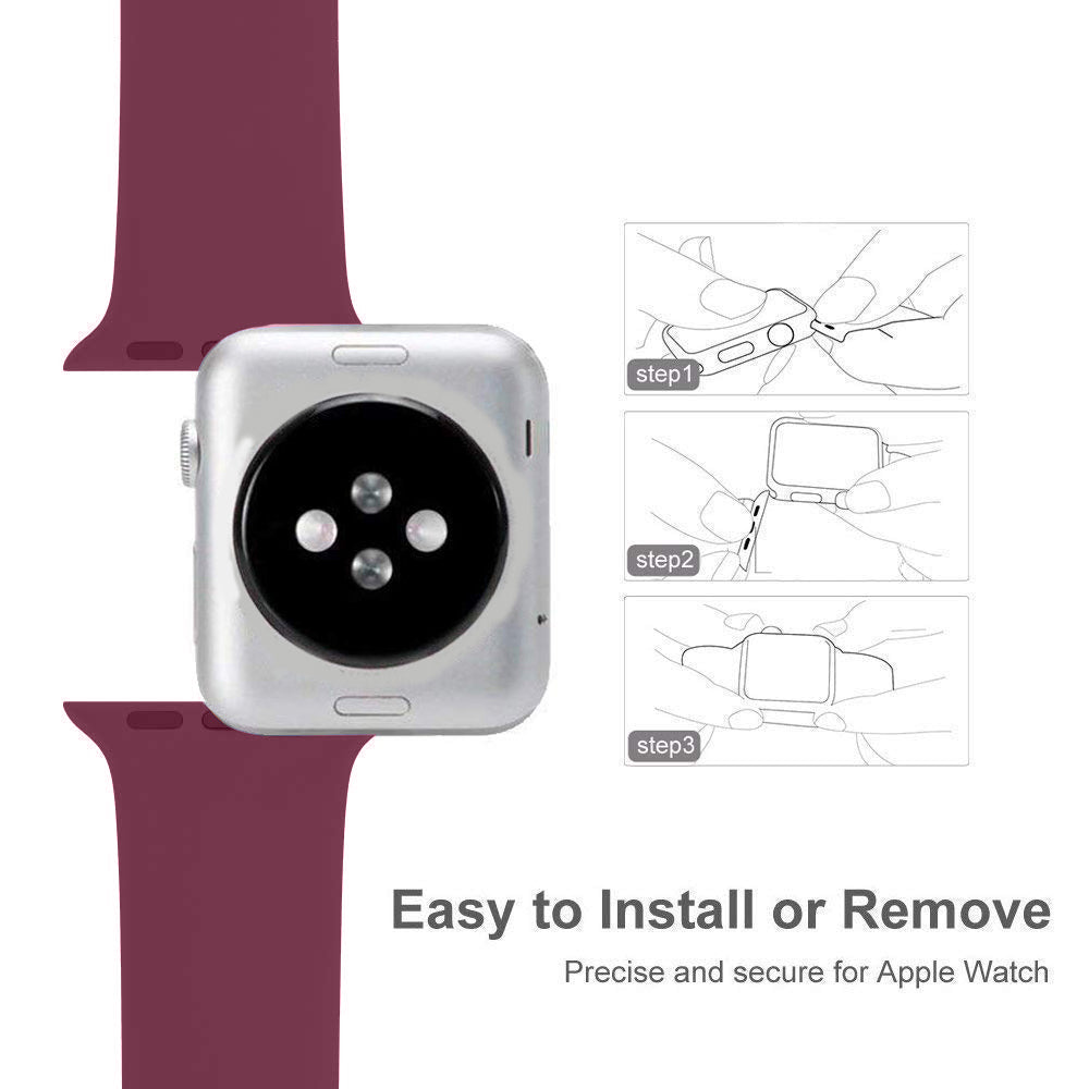 Silicon Watch Band Compatible with All Apple Watch Series 42-44mm ( More Color Options available)