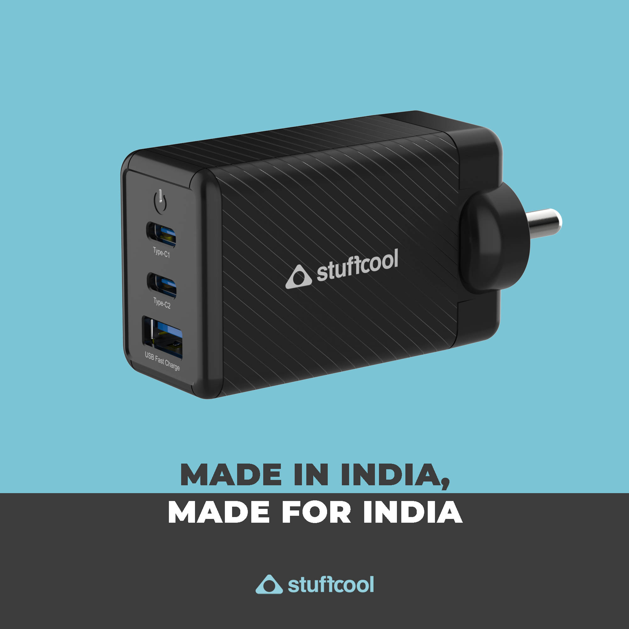 Nova 65W PD Multi Port 2 Type C & 1 USB A GaN Charger