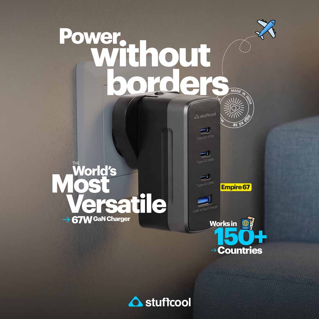 Empire 67W Multiplug Smallest GAN Charger with World Travel Adapter
