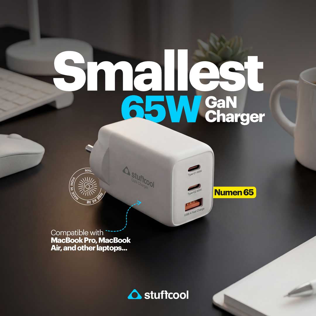 Numen 65W Multi Port 2 Type-C & 1 USB A Gan Fast Charger