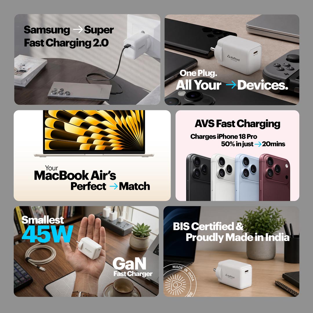 Numen 45 Smallest 45W AVS GaN Charger with 100W 5A Type-C to Type-C cable
