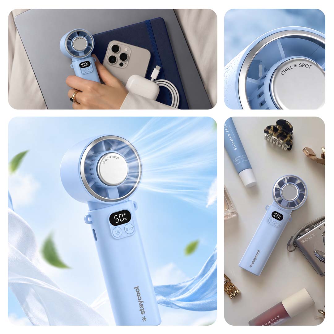 staycool turbo Plus — Foldable Handheld Ice Cooling Personal Cooler