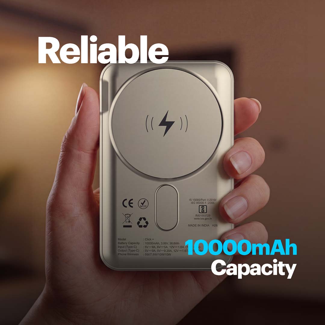 Click + 10000mAh 15W Magnetic Wireless Charging with Built-in Stand