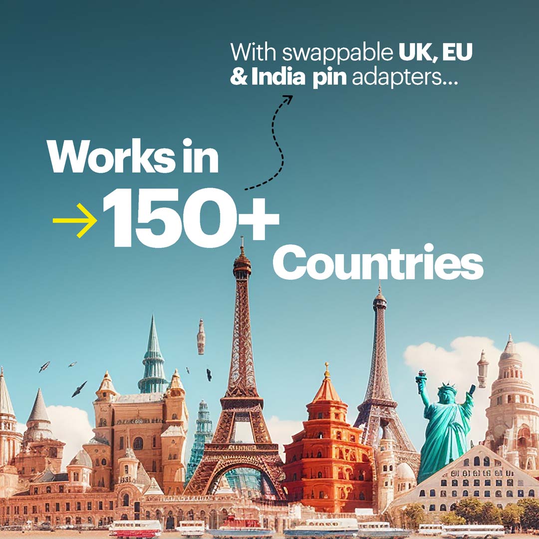 Nomad II 100W smallest GaN Charger With World Travel Plugs