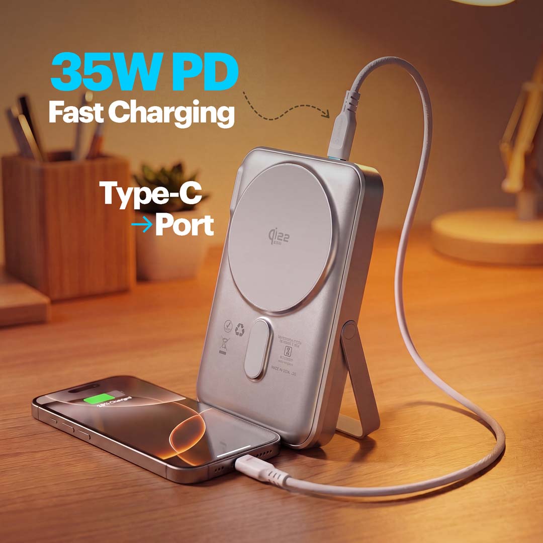 Omni Pro Qi2.2 Certified 25W MagSafe Powerbank with Built-in Apple Watch Charger
