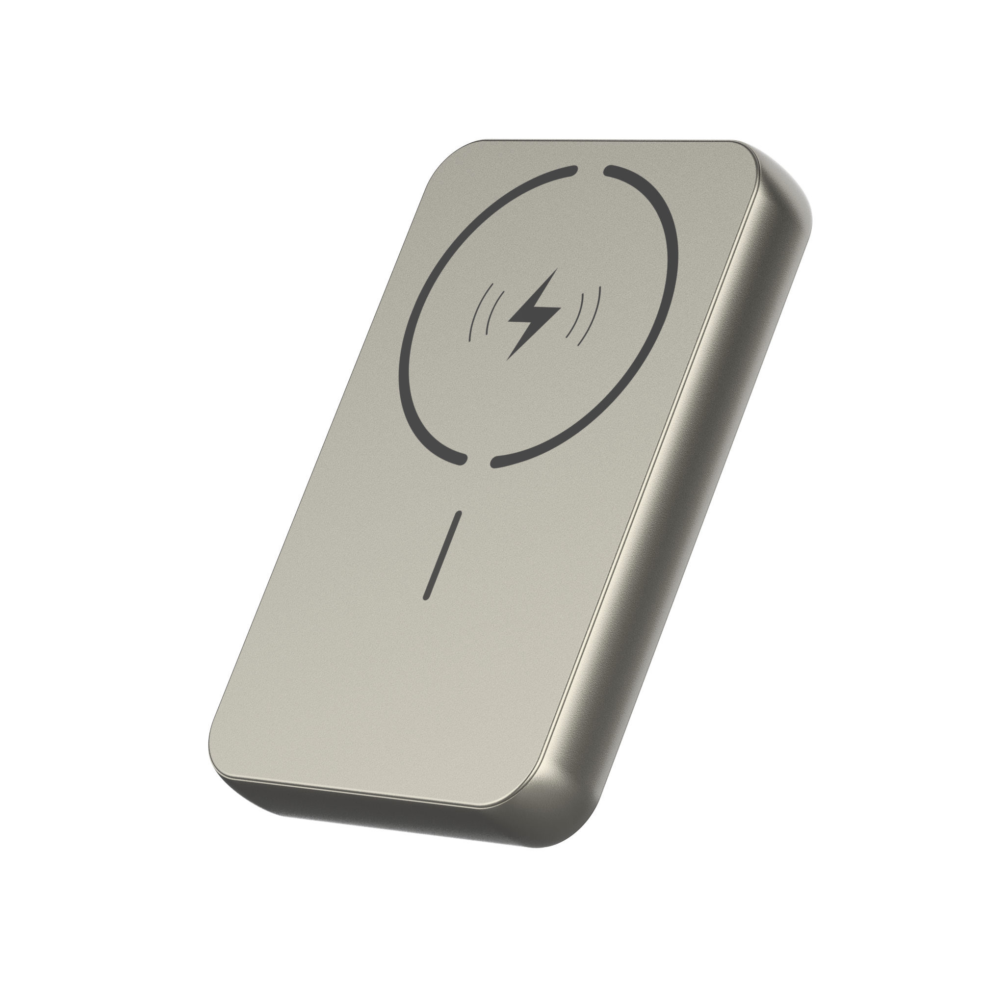 Click 10000mAh 15W Slim Magnetic Wireless Powerbank with Natural Titanium Finish for iPhone