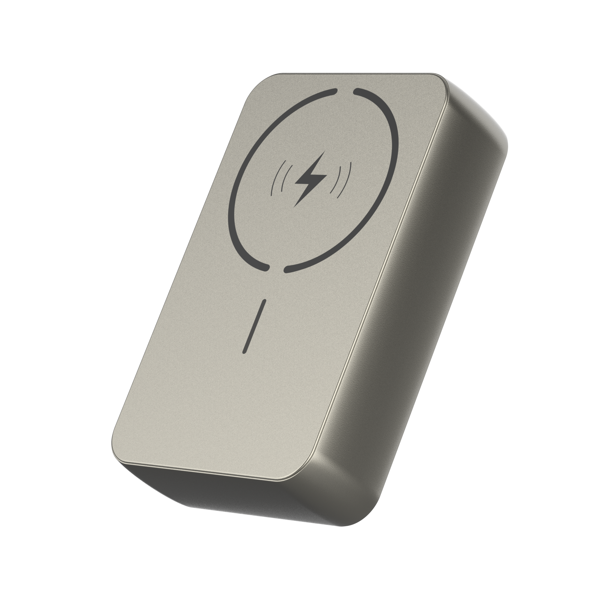 Click 20000mAh 15W Magnetic Wireless Powerbank with Natural Titanium Finish for iPhone