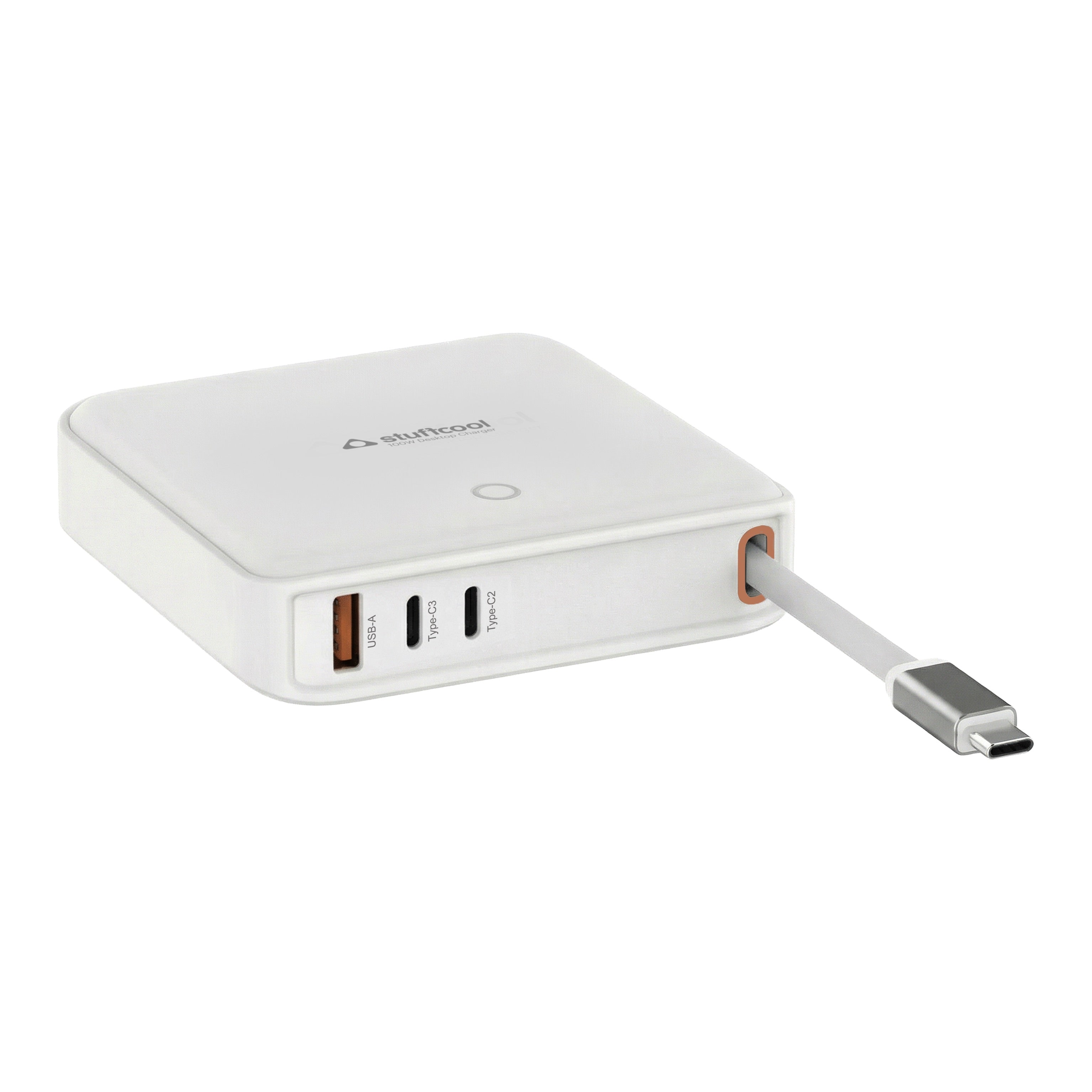 Zeno 100 Desktop Charging Station with Built-in 65W Retractable Cable