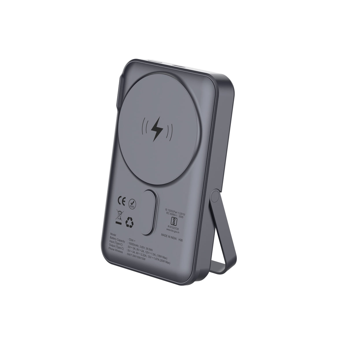 Click + 10000mAh 15W Magnetic Wireless Charging with Built-in Stand