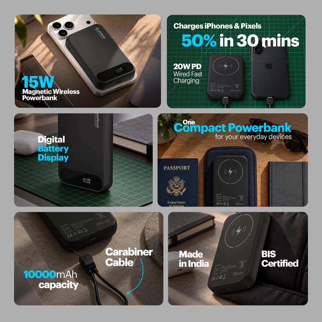Klick 10000mAh 15W Slim Magnetic Wireless Powerbank for iPhone