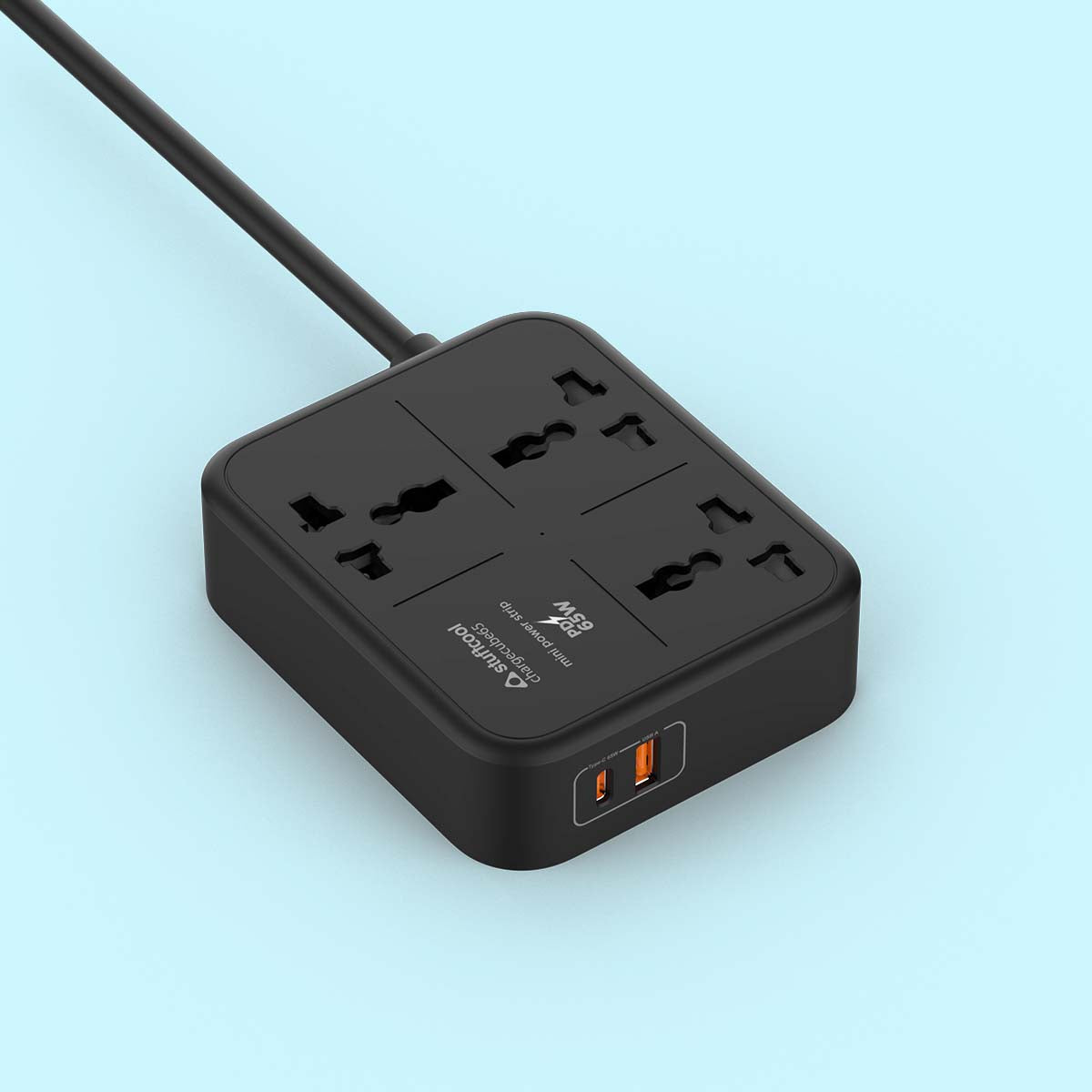 ChargeCube Mini Power Strip with 65W Type C output