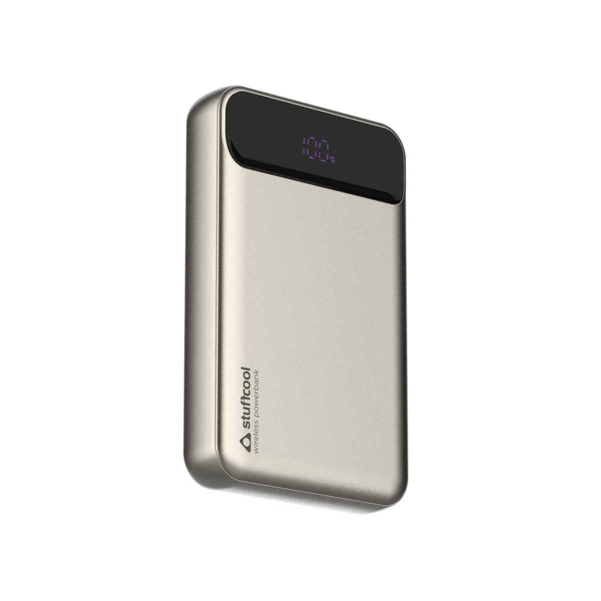 Click 10000mAh 15W Slim Magnetic Wireless Powerbank with Natural Titanium Finish for iPhone