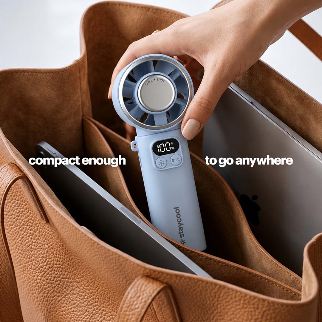 staycool turbo Plus — Foldable Handheld Ice Cooling Personal Cooler