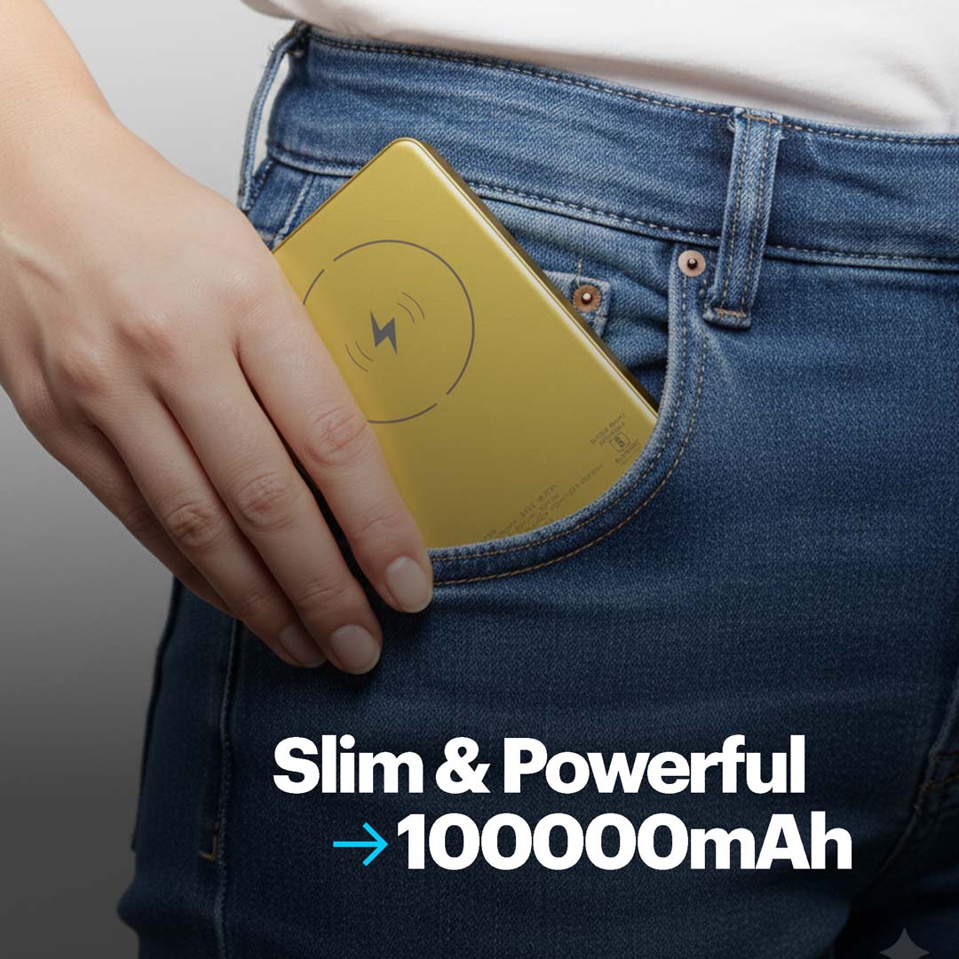 Aura 10000mAh 15W Magnetic Wireless Powerbank with Gold Finish