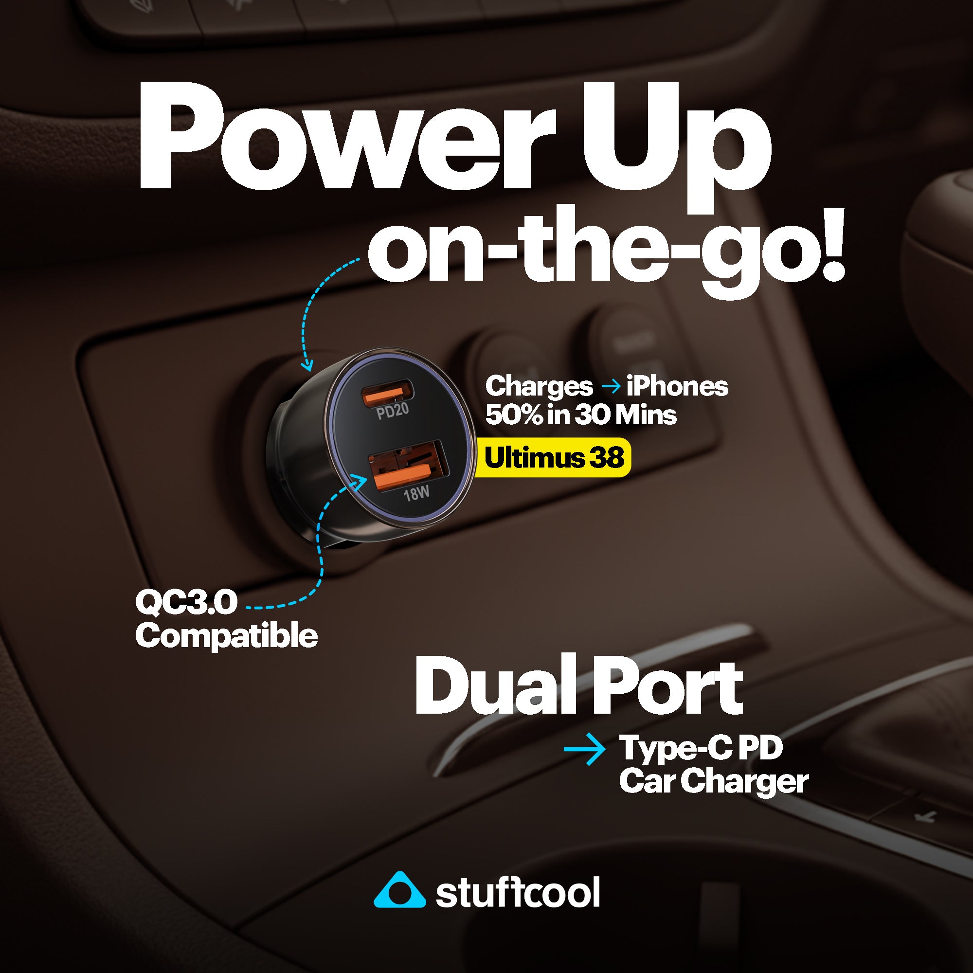 Ultimus 38W Dual Type C port Fast Charger