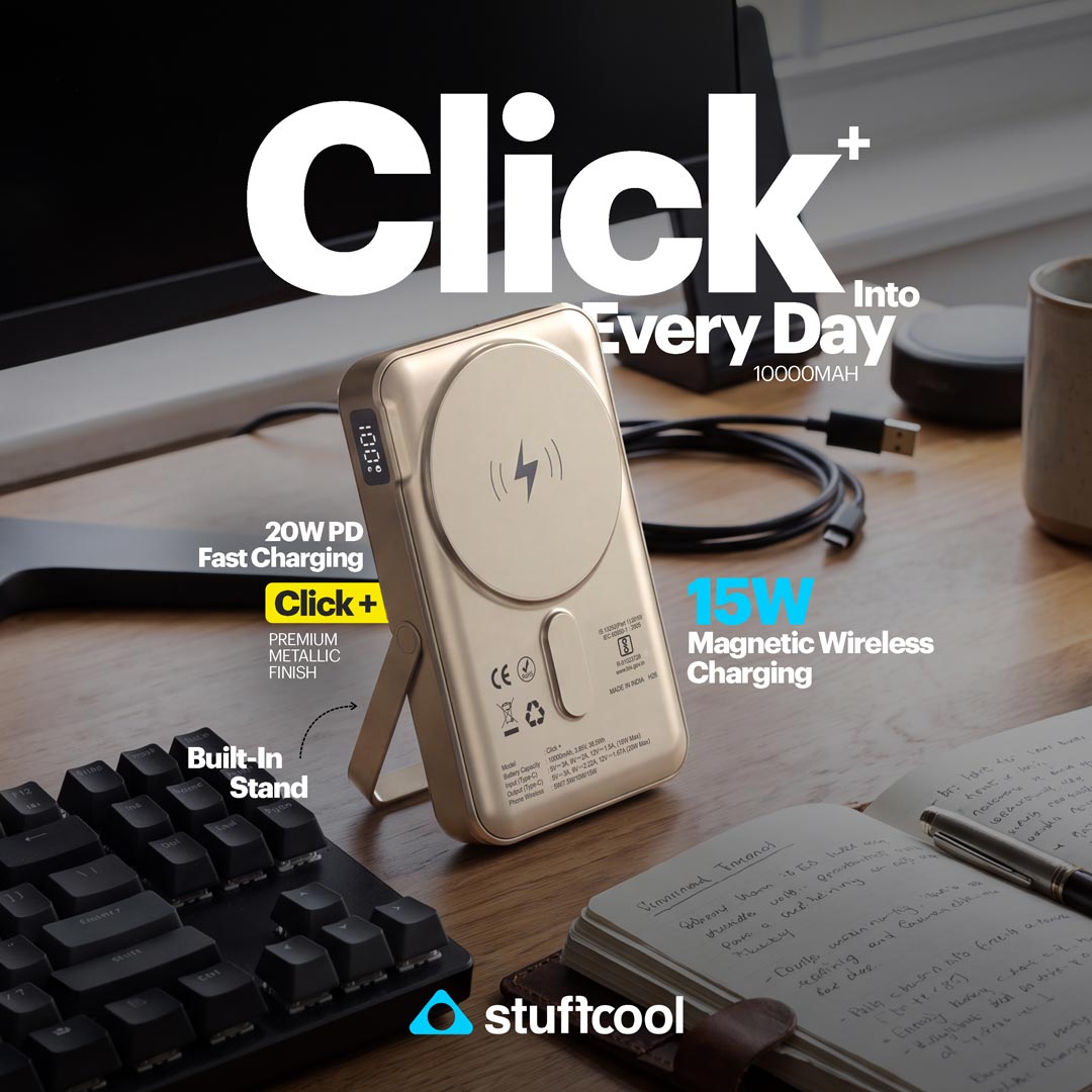 Click + 10000mAh 15W Magnetic Wireless Charging with Built-in Stand