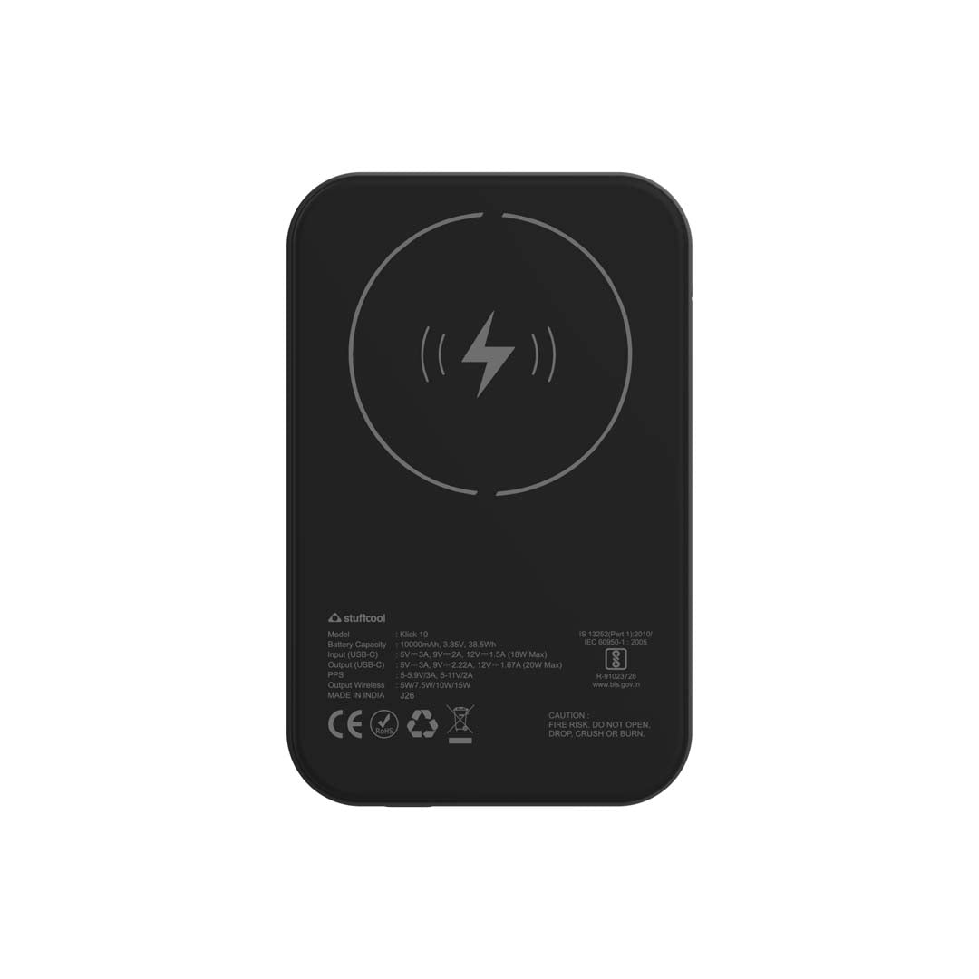 Klick 10000mAh 15W Slim Magnetic Wireless Powerbank for iPhone
