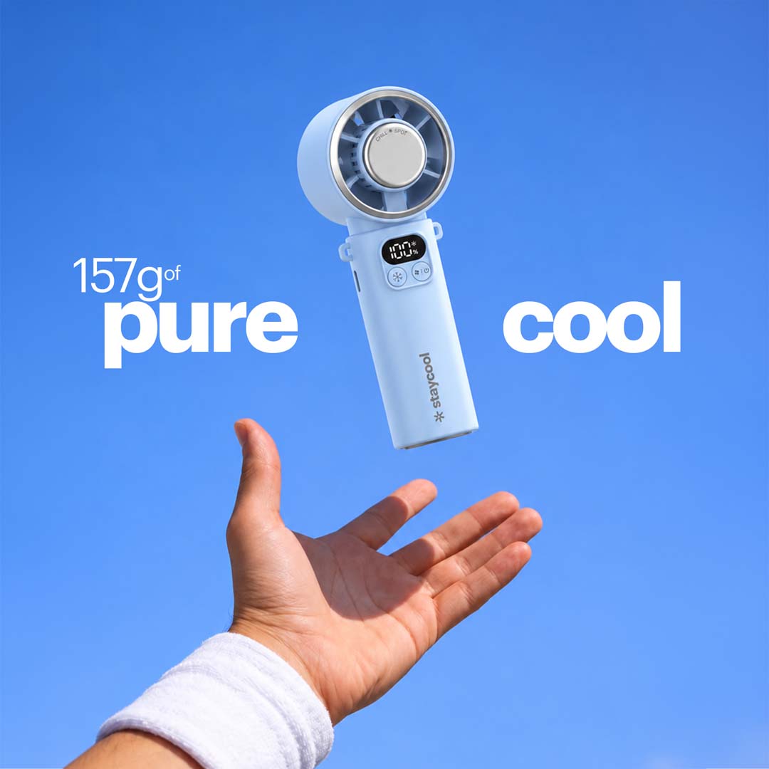 staycool turbo Plus — Foldable Handheld Ice Cooling Personal Cooler